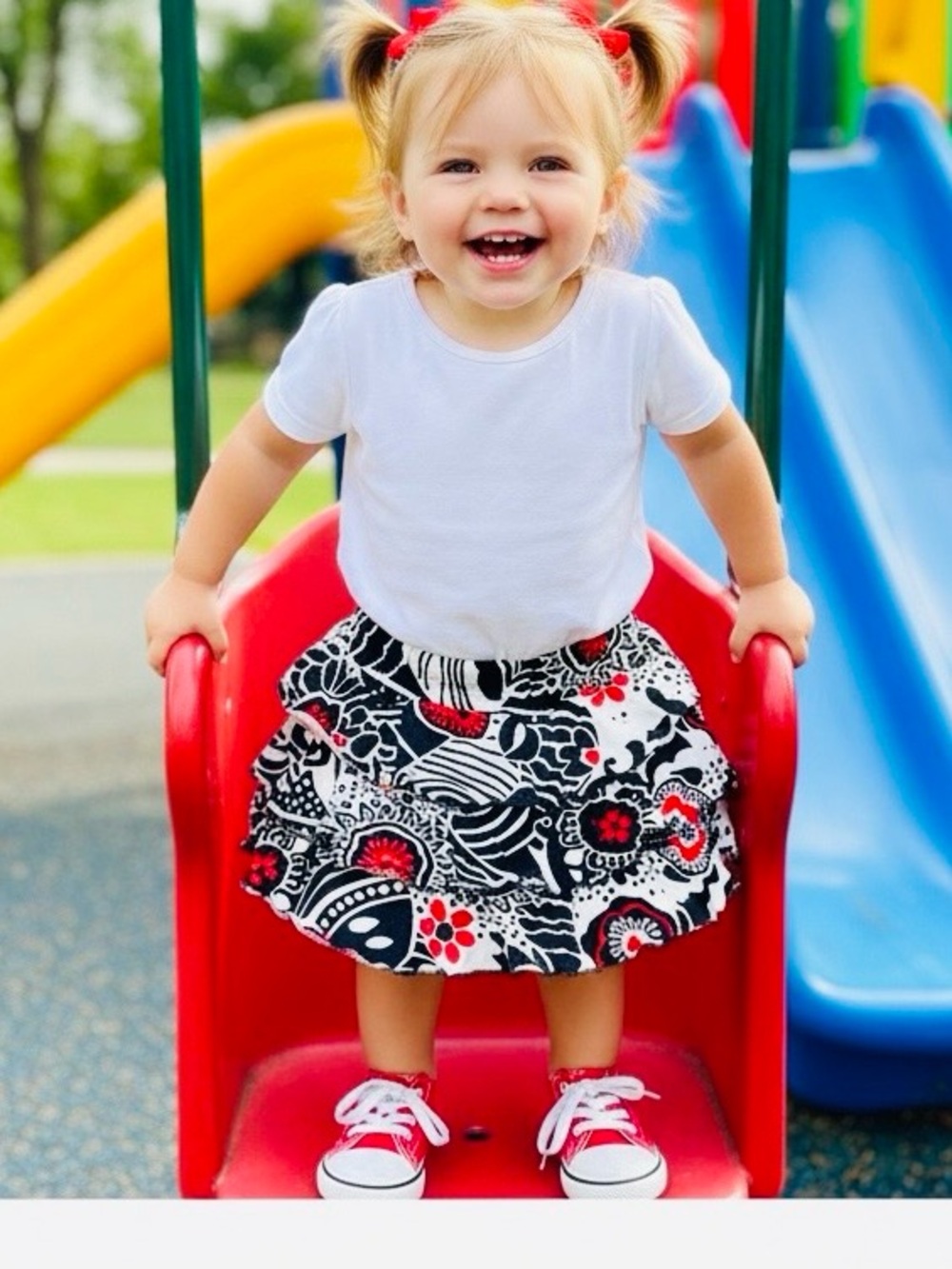 KOALA KIDS BOHO SKIRT TODDLER BABY GIRL 18 Mo Months Black Red White Flowers